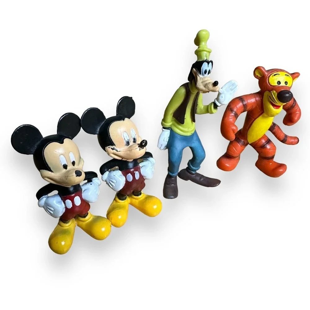 Vintage Disney Lot of  Toy Action Figures Tigger Mickey Mouse Goofy Cake Toppers